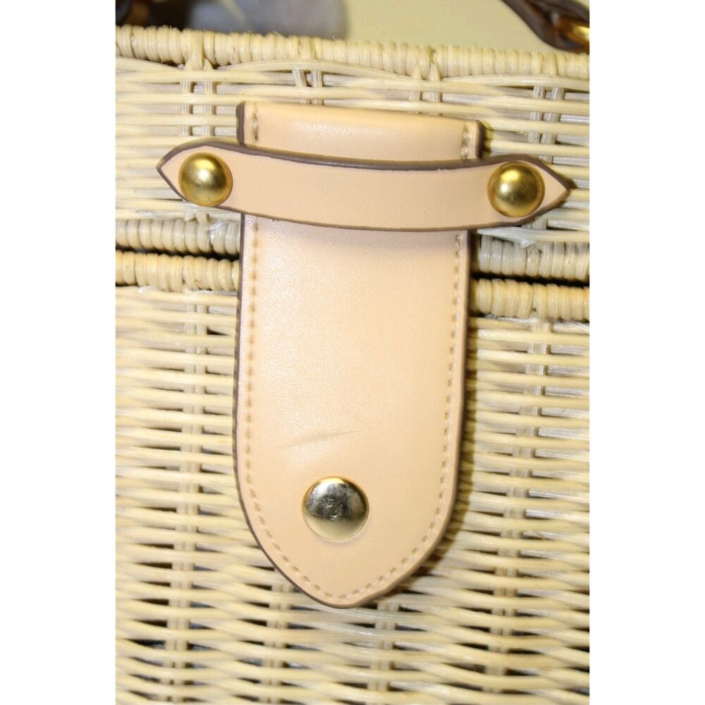 Banana Republic NEW Boxy Fisherman Rattan Womens Wicker Satchel Bag 480598 - Picture 9 of 16
